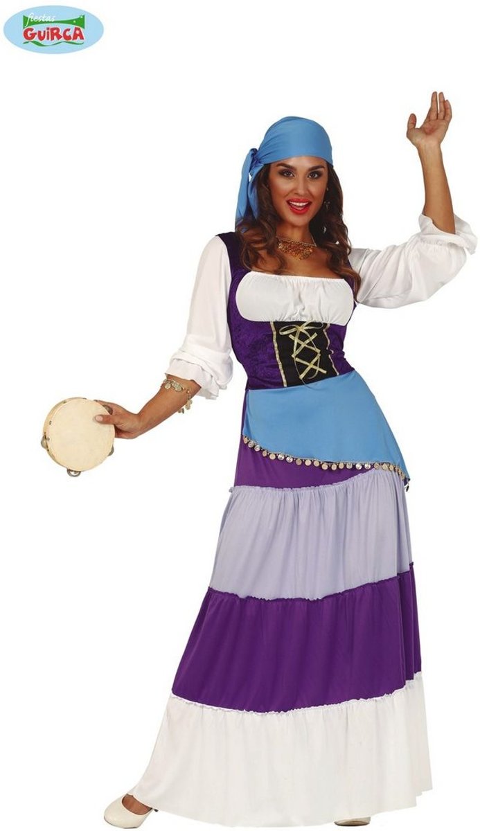 Zigeuner & Zigeunerin Kostuum | Ritmische Zwoele Zigeunerdame | Vrouw | Maat 42-44 | Carnaval kostuum | Verkleedkleding